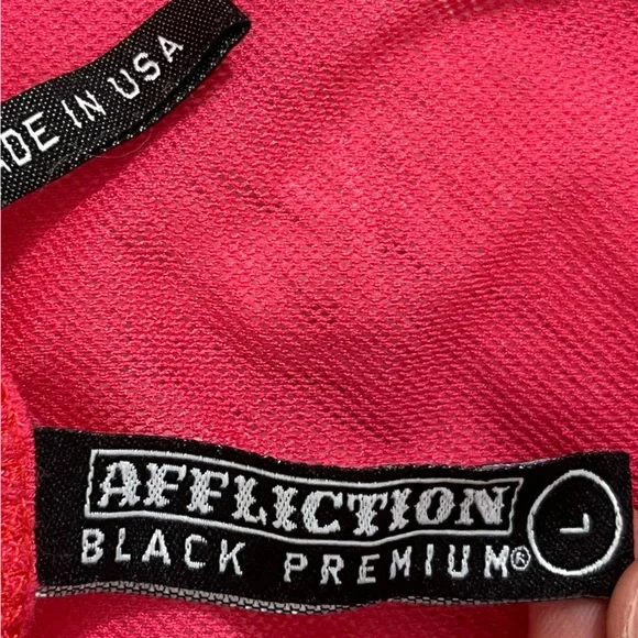 📍AFFLICTION Y2K Black Label Skull Print Lightweight Tank Top Racer Back Pink L - Picture 6 of 8